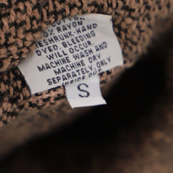 CP SHADES Vintage Jacquard Knit Hand-dyed Multi Brown Button Up Jacket Size S - Picture 7 of 7